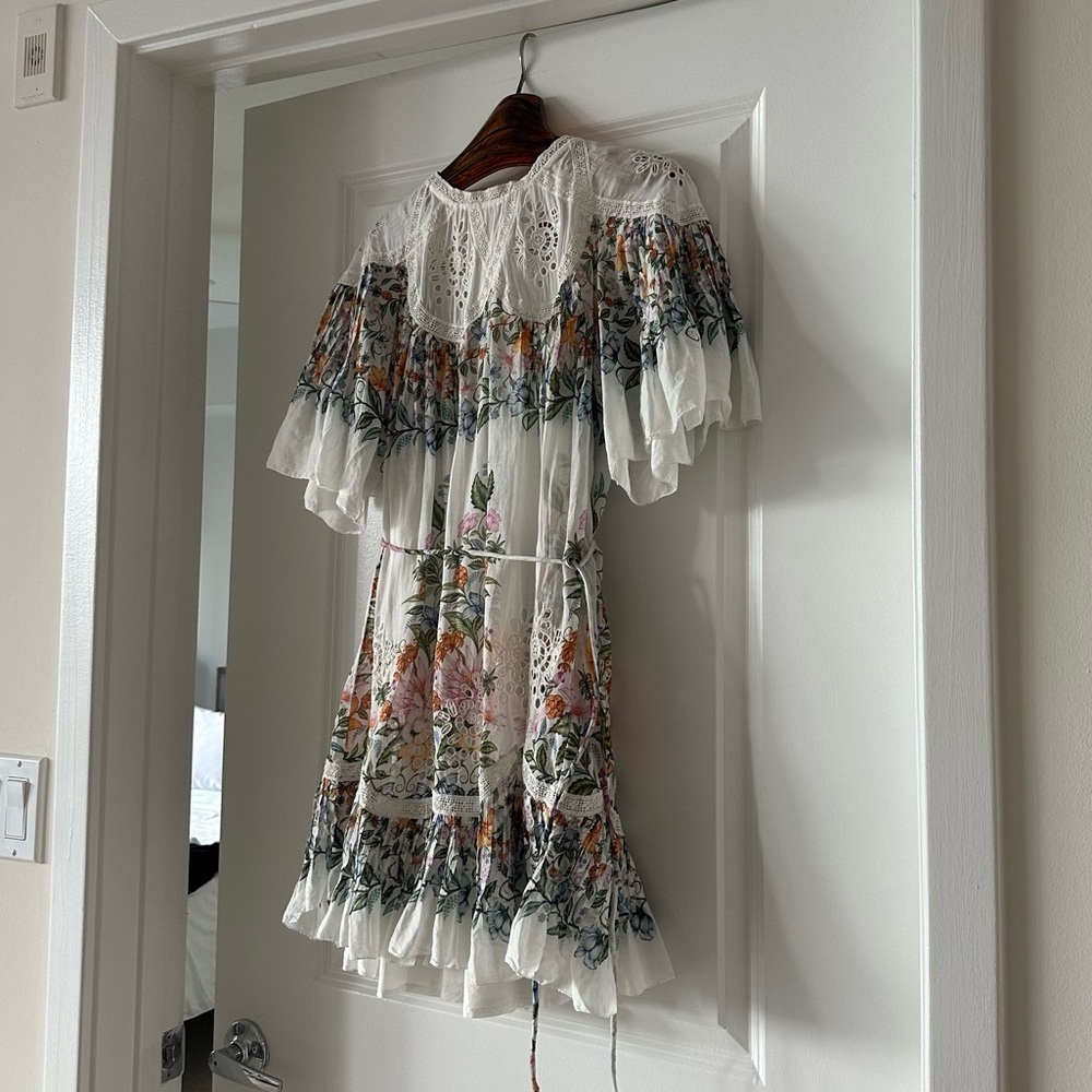 Farm Rio Off-White Sweet Bloom Bouquet Mini Dress - Picture 5 of 8